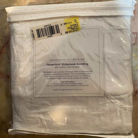 White Florentina Matelasse Bedding Sham - Picture 2 of 2